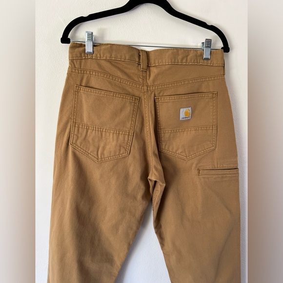 Carhartt Relaxed Straight Rigby Canvas Work Pants Hickory Tan Size W31XL32 - Picture 9 of 12